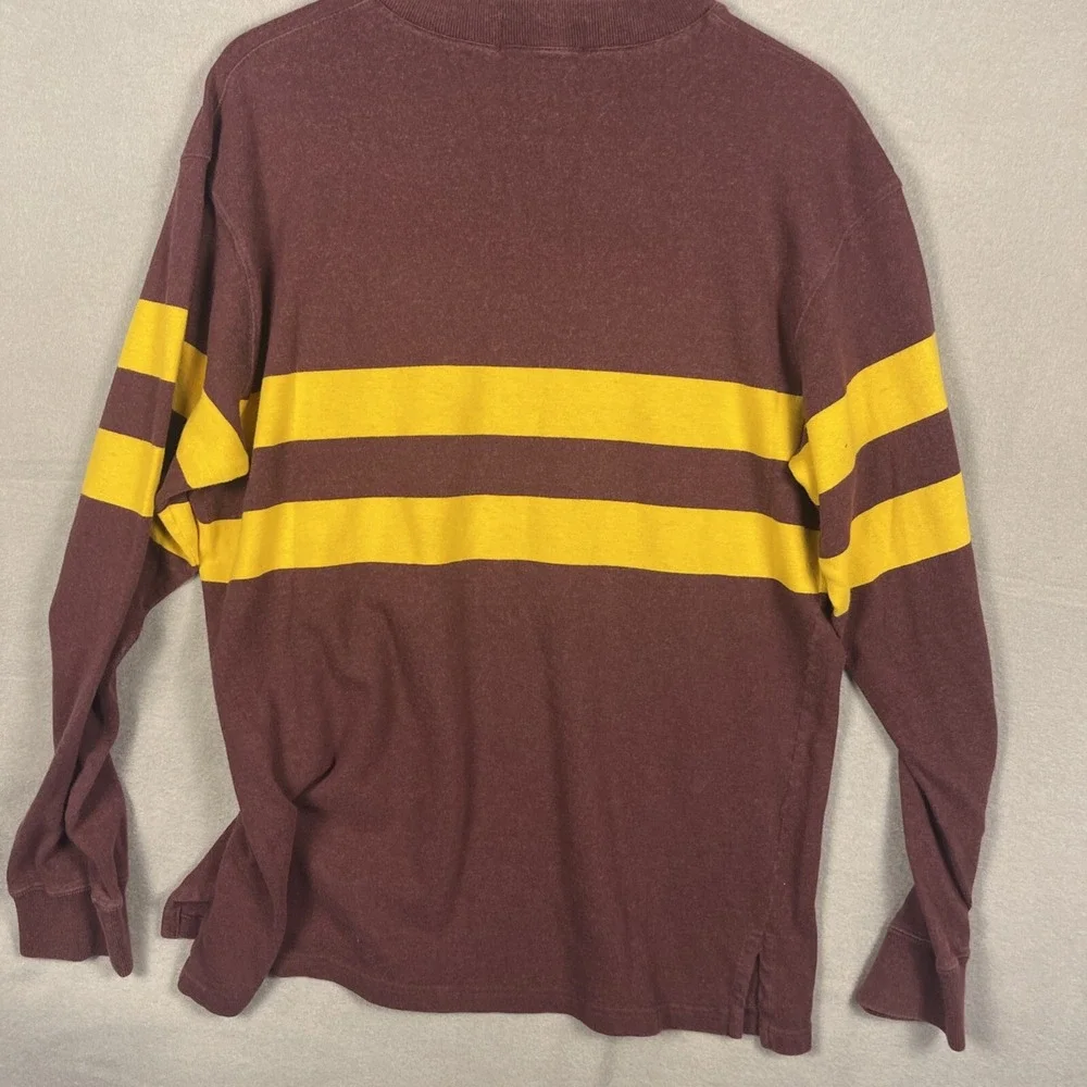 Polo Ralph Lauren Sweater Mens XL Wool Maroon Striped Embroidered Preppy Classic